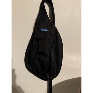 Kavu Black Backpack Euc Three Strand Straps Active Durable Canvas